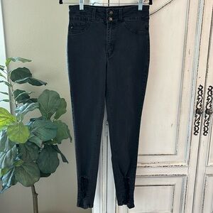 KanCan High Rise Black Distressed Jeans Stretch Comfort Style BK1284A Size 28